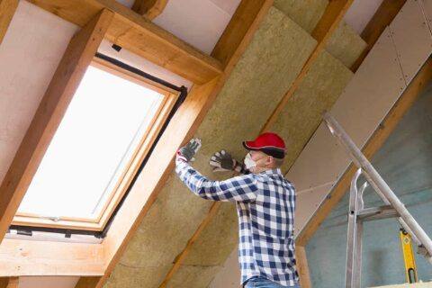 Room-in-roof insulation being fitted