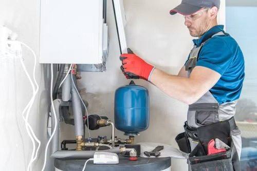Modern condensing boiler installed in a UK home